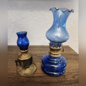 Pair of Tiny Vintage Oil Lamps
